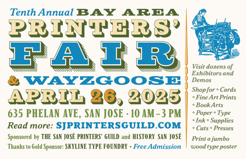 2025 Bay Area Printers' Fair - Saturday, April 26